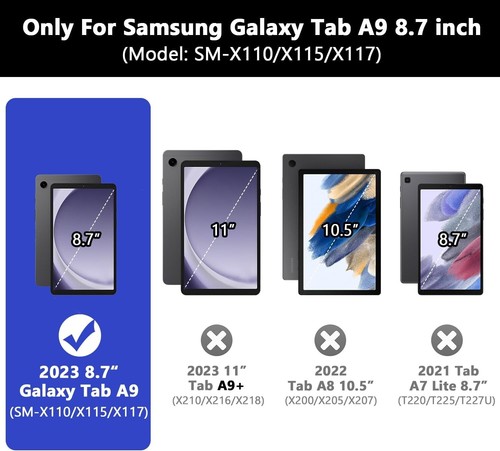 Samsung Galaxy Tab A9 2023 (8.7 inch) Shockproof Cover with Built-in Stand-Black - Picture 6 of 11