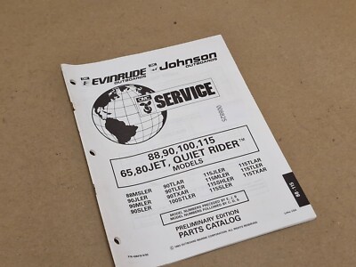 Evinrude Johnson 88 90 100 115 65 Teilekatalog Service 436418 8-93 gebraucht Marine