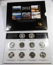 2012 P & D US Mint America the Beautiful Uncirculated 10 Coin Quarter 25c Set