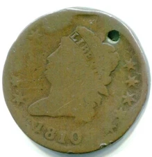1810 Copper U.S. Large Cent / Penny !!