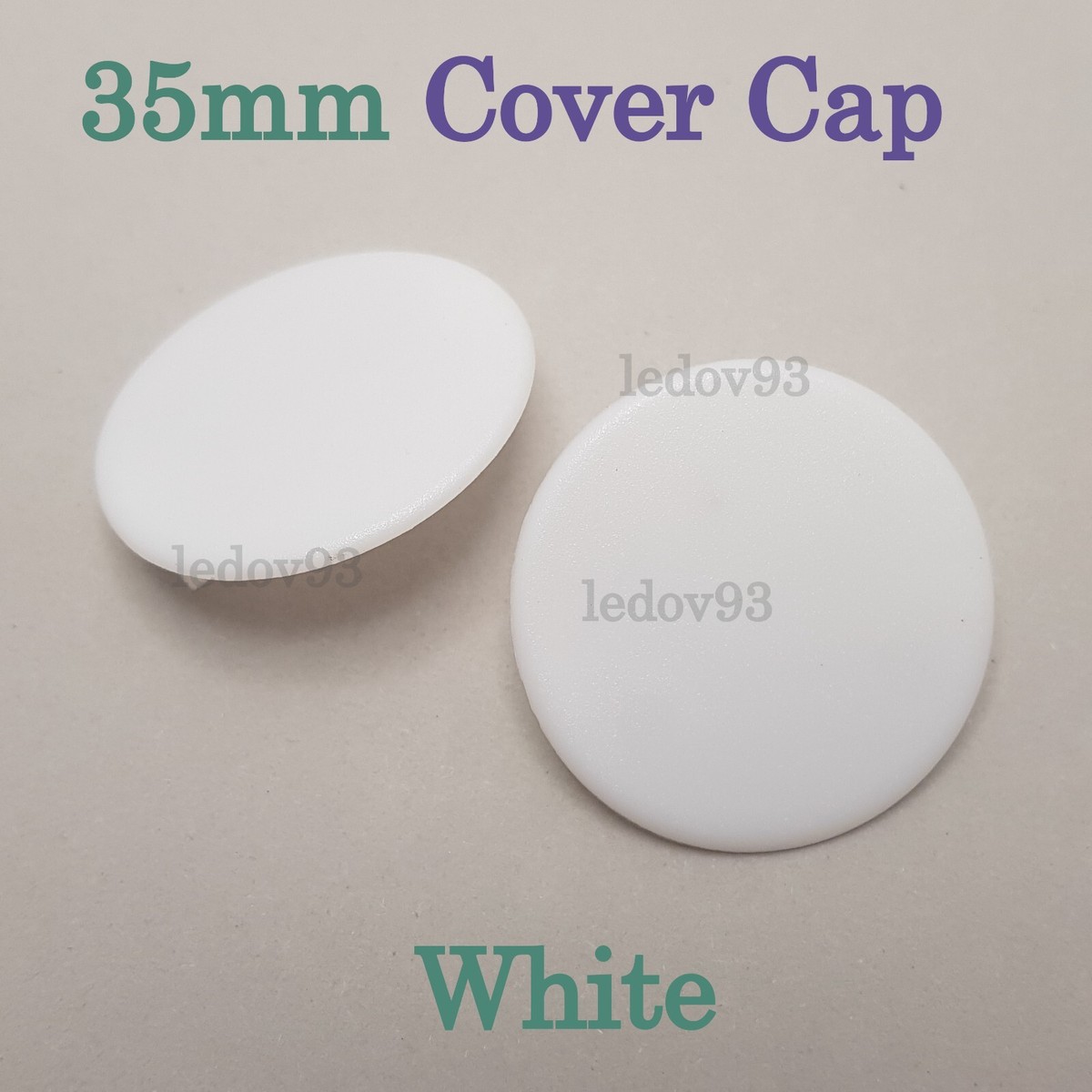 Yibuy 35mm White Plastic Hinge Hole Cover Caps – Pack Of 100 For Cabinet Door Hole Blanking