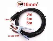 Massekabel 200A Schweißkabel Zange  Kabel  16mm²  3 / 4 / 5m Dorn 9