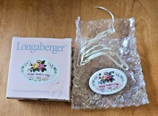 Longaberger 1999 Mother's Day Tie-On Ceramic Tag, Dated 1999 - NIB