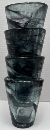 Kosta Boda Mine Black Swirl Glass Tumbler Ulrica Hydman Vallien UHV Sweden - Picture 11 of 16