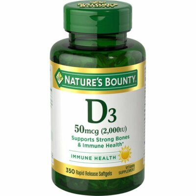 Nature's Bounty Vitamin D3 Softgels- 50 mcg- 2000 IU- 350 Ct