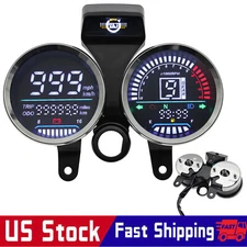 Universal LED Motorcycle Digital Tachometer +Odometer Speedometer Gauge Bracket