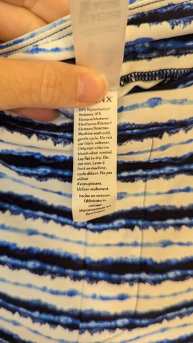 NWT SPANX Women 50213R SUNSHINE Pull On 6" Blue Painted Stripe Shorts Size XL - Picture 8 of 9