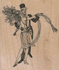 Fancy Dancers 3 3/4 x 4 1/4" Rubber Stamp, Music Stamp, Dancer Stamp