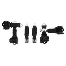 1974-1977 Corvette Dual Retractor Shoulder Seatbelt System PushButton - Black