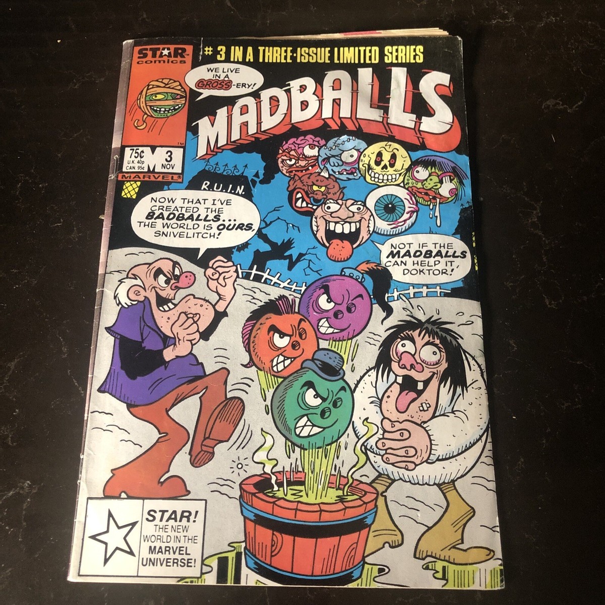 Madballs Comic Book 1986 Star Comics Marvel Comics #3 of 3 Limited