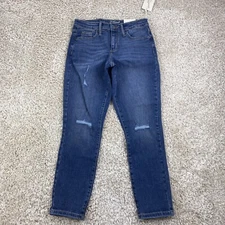 universal thread womens size 2 high rise skinny crop jeans blue distressed 