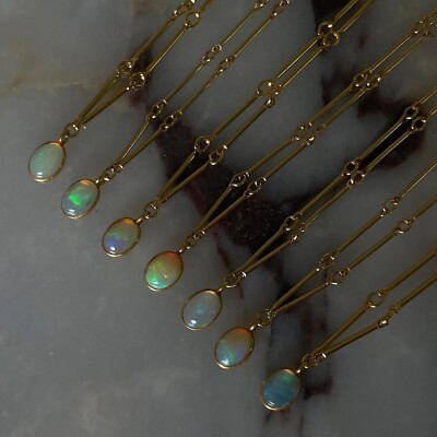 Goldgefüllte äthiopische Opal Halskette