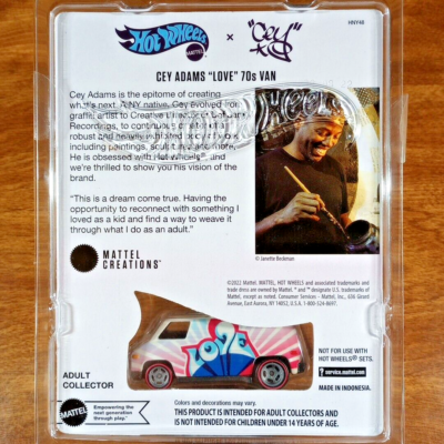 Hot Wheels RLC Cey Adams Love '70's Super Van White Real Riders