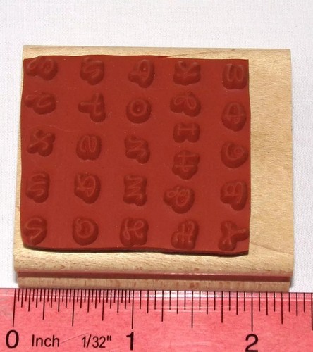 Script Upper Letters Alphabet Single Stamp by Stampin Up Alphabits Set Free Ship - Picture 3 of 3