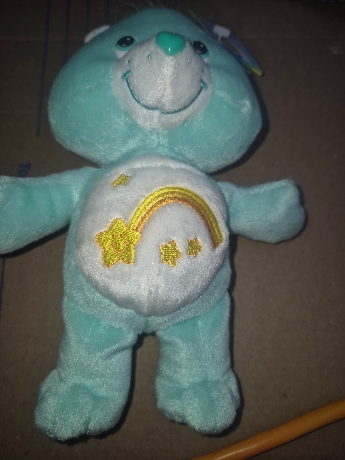 Vintage 2002 Care Bears Wish Bear 8 Inch Plush Beanie Toy