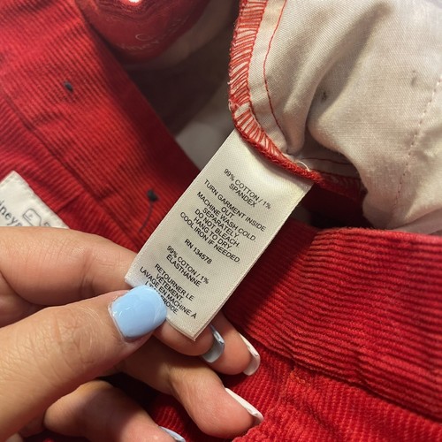 Vineyard Vines Girls 14 Corduroy Red Straight Pants Adjustable Waist Cotton - Picture 6 of 11