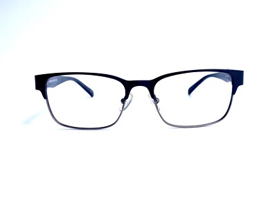 Roberto Romani Black Metal Rectangular Glasses Black Wood Temples BK 53 17 140