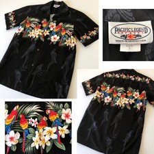 vtg PACIFIC LEGEND Hawaiian Button Shirt Sz S Tropical Short Sleeve USA
