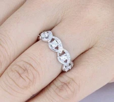 Infinity Love 6mm 925 Sterling Silver CZ Engagement Ring Band Size 3-14 S5542