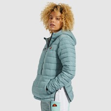 Ellesse Womens Jacket Puffer Overhead 1/2 Zip Grey Blue 10uk Larus