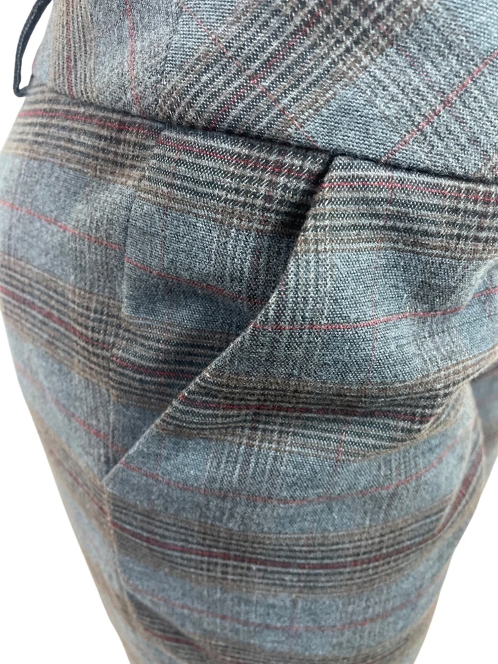 Pantalones de vestir gris a cuadros de pierna recta para mujer de Mexx talla 10 Foto 4 de 4
