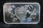 Crabtree Mint 1974 I Love You  Silver Art Bar .999 One Ounce  - BINo