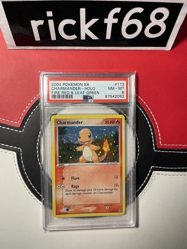 2004 POKEMON EX FIRE RED & LEAF GREEN 113 CHARMANDER-HOLO PSA 8