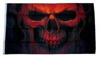 Flagge / Fahne Totenkopf Feuer Hissflagge 90 X 150 Cm