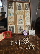 12 Catholic Religious Cards Framed + Bonus Items