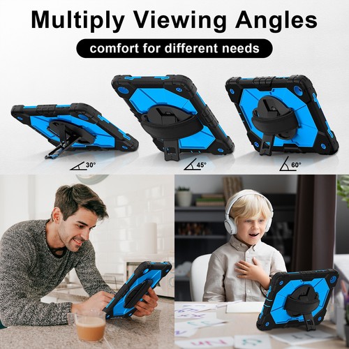 For Samsung Galaxy Tab A9+ A8 S7 FE Heavy Duty Shockproof Rugged Case with Strap - Picture 3 of 18