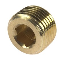 Brass Internal Hex Male Blanking Plug with BSPP, BSPT and NPT Threads
