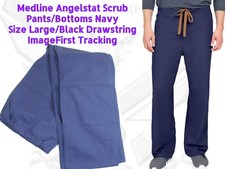 NEW Medline Navy Blue Unisex Angelstat Scrub Scrubs Pant ImageFirst COG LG