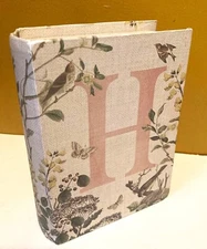 Ashland Floral & Birds Decorative Storage Box Letter H Magnetic Closure 6.5"H