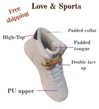 Women's Lace Up Athletic Sneakers High-Top Shoes in White Brand New with Tags!