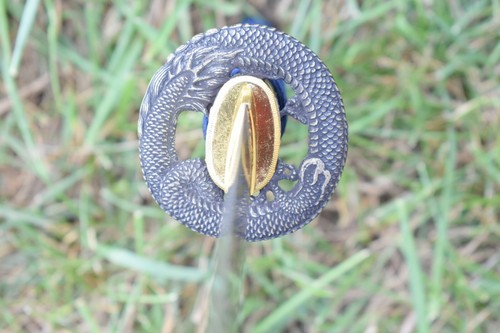 Espada Samurai Katana Táctica Ojo de Serpiente Guerrero Clásica Hecha a Mano - Imagen 3 de 4