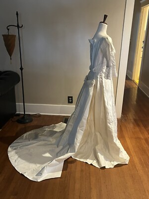 Vintage Alfred Angelo Edythe Vincent 1940-1950's Taffeta And Lace Wedding  Dress | eBay