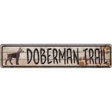 Doberman Trail 3"x12" metal street sign plaque Home Door Garage Wall Decor