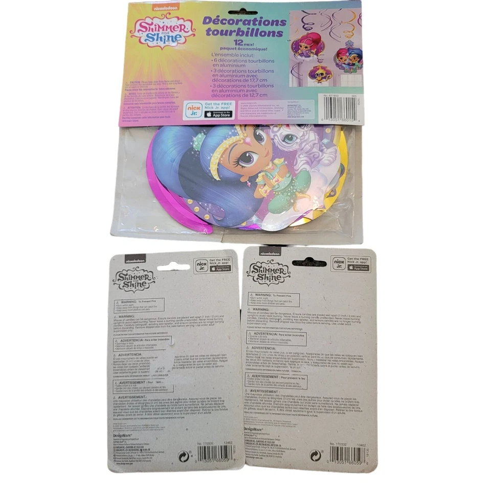 Juego de velas de cumpleaños y decoraciones Shimmer & Shine Swirl Nickelodeon Jr jj3563 Foto 3 de 4