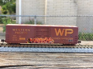 Western Pacific 50 Box Car N Scale Custom Weathered ged Road 600 Ebay