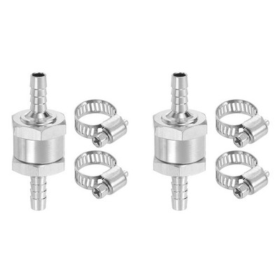 2Pcs Fuel Non Return Valve 6mm (1/4''), Clamp, for General Use