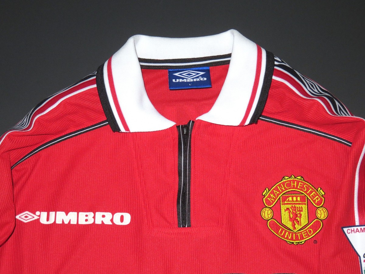 1998-1999 Umbro Manchester United David Beckham Home Jersey Shirt