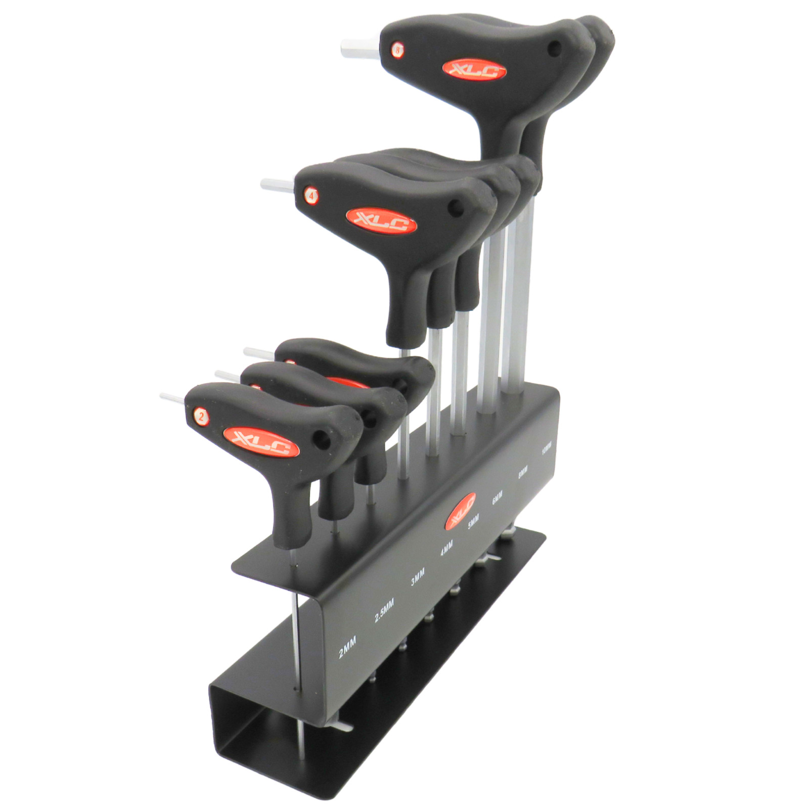 XLC Allen Key Set 8-Piece T-Handle With Storage Stand Steel Tools Black -H