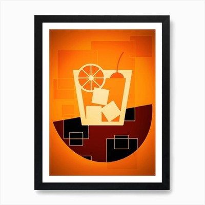 Cocktail Vektor Illustration Kunst Pr gerahmtes Wandbild Poster Leinwanddruck Bild