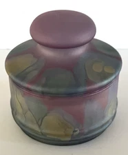 Vintage Rueven Frosted Glass Art Nouveau Covered Candy Dish