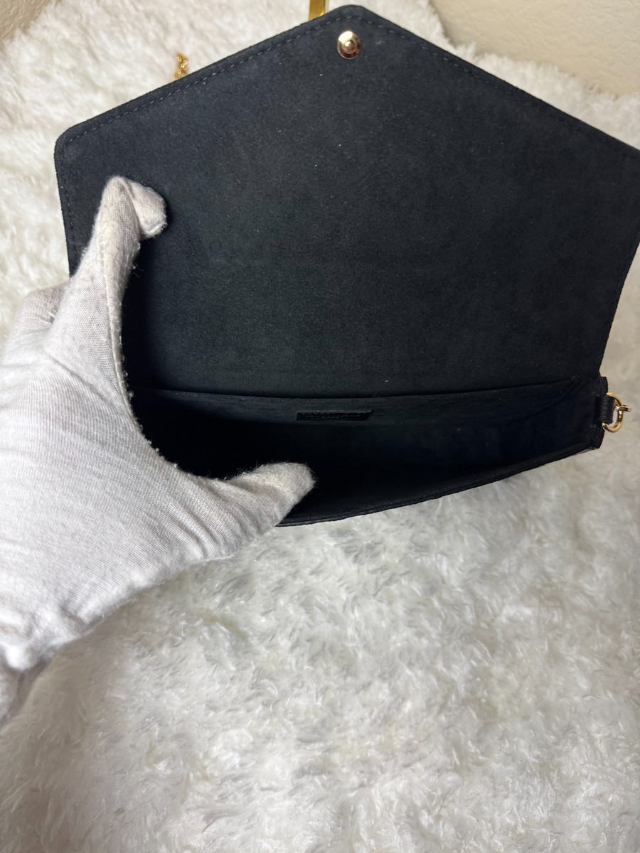 Louis Vuitton Pochette Felicie Shoulder Bag Black Leather