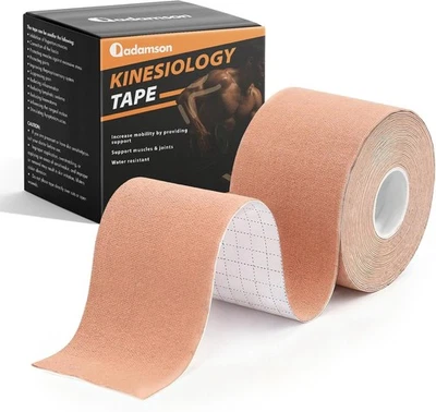 ADAMSON nastro Tape Kinesiologico Sportivo Elastico 5 cm x 5 m Resistente all’Acqua