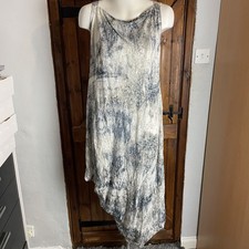 Lauren Vidal Grey Sleeveless Asymmetric Hem Lagenlook Midi Dress Size Small