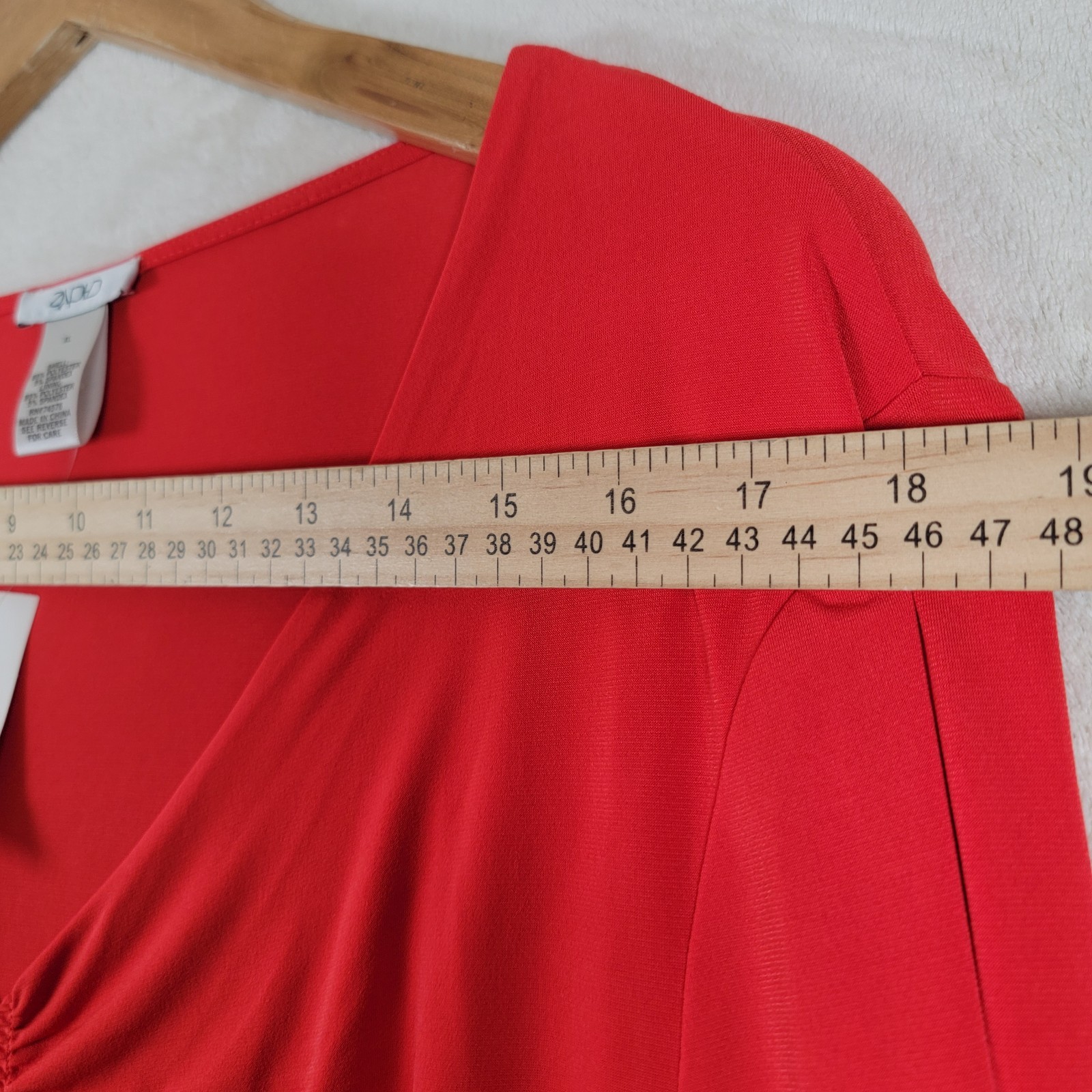 Cache Size XLarge Blouse Solid Red Long Sleeve Ru… - image 7