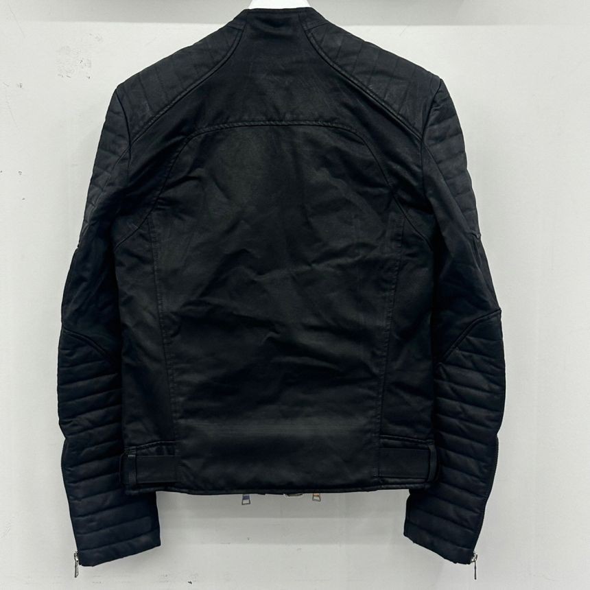 Balmain Zipper Detail Leather Jacket ETA122364 123536952 | eBay