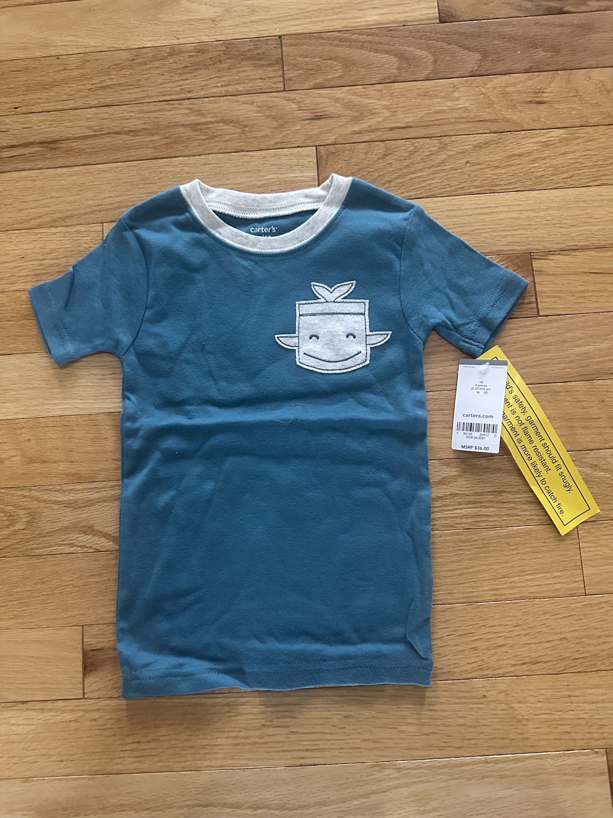 Carters Boys 4T Short Sleeve Character T Shirt New Tags Blue Green Summer Shirt